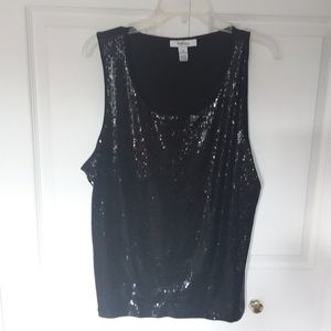 Black sequin tank top